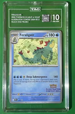 Pokemon Feraligatr 213 TAG 10 Scarlet & Violet Promo Illustration Contest 2024 - Image 1