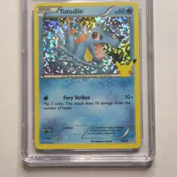 CGC 9 Totodile 18/25 McDonald’s 25th Confetti Holo Pokemon 2021 - Image 1