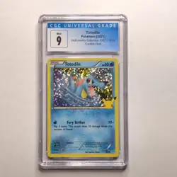 CGC 9 Totodile 18/25 McDonald’s 25th Confetti Holo Pokemon 2021 - Image 2