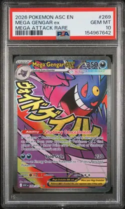 2026 POKEMON ASC EN-ASCENDED HEROES MEGA ATTACK RARE #269 MEGA GENGAR EX PSA 10 - Image 1