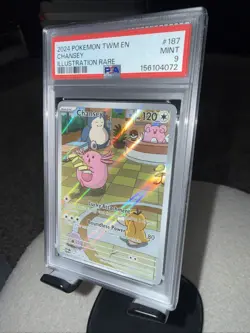 2024 POKEMON TWM EN-TWILIGHT MASQUERADE ILLUSTRATION RARE #187 CHANSEY PSA 9 - Image 2