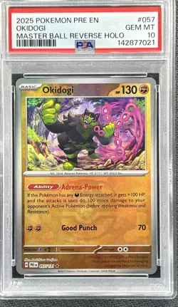 Pokemon Prismatic Evolutions ** OKIDOGI ** #57 /131 💎PSA 10💎 MASTER BALL - Image 1