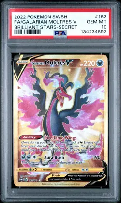 2022 POKEMON SWORD & SHIELD BRILLIANT STARS FULL ART/GALARIAN MOLTRES V PSA 10 - Image 1