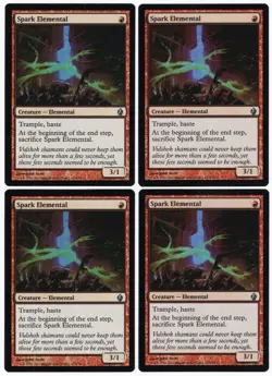 Spark Elemental x4 4x Premium Deck Series: Fire & Lightning FOIL Red MTG NM AZ1 - Image 1