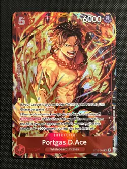 One Piece TCG Portgas D. Ace Illustration Box Promo Card Foil ST15-005 NM - Image 1
