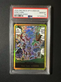 2026 ONE PIECE OP14-EB04-THE AZURE SEA'S SEVEN EGGHEAD GOLD DON!! CARD PSA 10 - Image 1