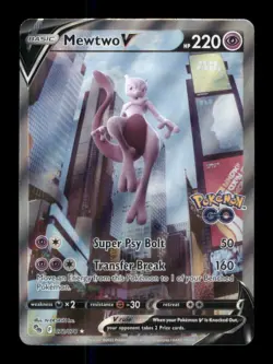Mewtwo V (Alternate Full Art) Ultra Rare Holofoil Pokemon GO 072/078 NM - Image 1