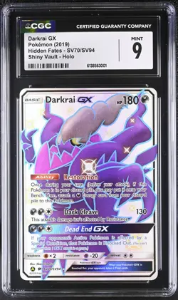DARKRAI GX SV70/SV94 SHINY VAULT HOLO HIDDEN FATES POKEMON CGC 9 MINT - Image 1