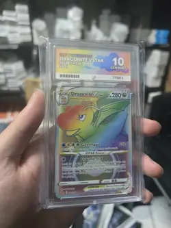 Pokemon TCG Dragonite VSTAR Pokemon Go 081/078 Holo Secret Rare Rainbow ACE 10 - Image 1