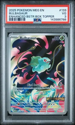 Damaged By PSA - 2025 POKEMON MEG EN-MEGA EVOLUTION EBB TOPPER BULBASAUR PSA 3 - Image 1
