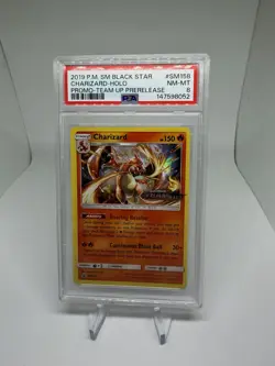 PSA 8 Charizard Holo SM158 Team Up Prerelease Promo Pokemon 2019 - Image 1