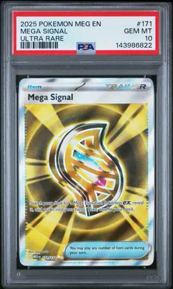 PSA 10 MEGA SIGNAL #171 ULTRA RARE FULL ART 2025 POKEMON MEG EN MEGA EVOLUTIONS - Image 1