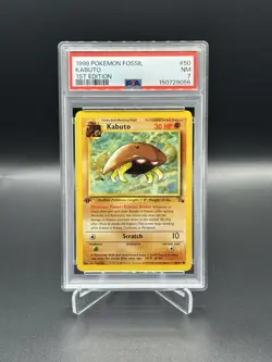 1999 Pokemon Fossil 1st Edition Kabuto #50/62 PSA 7 - Image 1