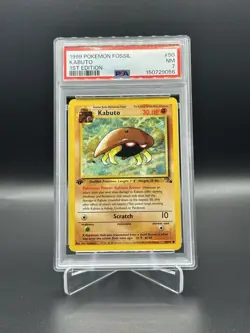 1999 Pokemon Fossil 1st Edition Kabuto #50/62 PSA 7 - Image 2