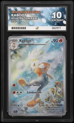 Pokemon Raboot 147/142 IR ACE 10 Gem Mint PERFECT SUBGRADES Stellar Crown {185} - Image 1