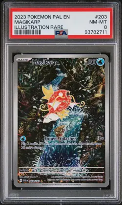 2023 POKEMON PAL EN-PALDEA EVOLVED ILLUSTRATION RARE #203 MAGIKARP PSA 8 - Image 1