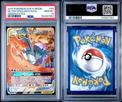 2019 POKEMON SUN & MOON HIDDEN FATES #44 MOLTRES & ZAPDOS & ARTICUNO GX PSA 10 - Image 3