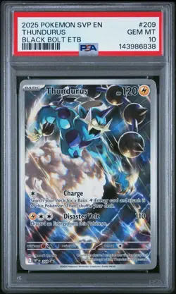 2025 POKEMON SVP EN-SV BLACK STAR PROMO #209 THUNDURUS PSA 10 - Image 1