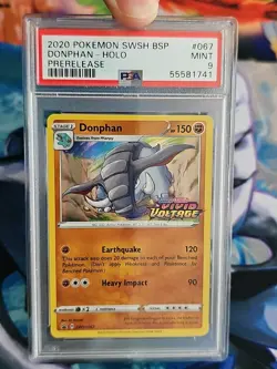 2020 Pokemon SWSH Black Star Promo Donphan SWSH067 #067 Graded PSA 9 Mint - Image 3
