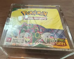 Pokemon TCG Evolving Skies Booster Box Sealed Brand New in ACRYLIC case - Image 1