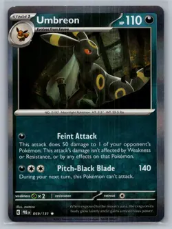 Umbreon 059/131 Holo Rare Prismatic Evolutions Pokemon Holo Near Mint - Image 1