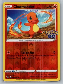 Charmander 008/078 Common Pokemon GO Pokemon Reverse Holo Lightly Played - Image 1