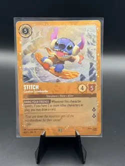 Disney Lorcana Stitch Carefree Snowboarder 42/P3 Promo Card - Image 1