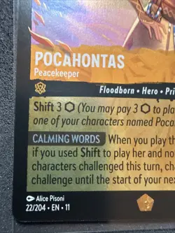 Disney Lorcana Winterspell Pocahontas - Peacekeeper Cold Foil 22/204 Legendary - Image 2