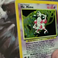 Pokemon Mr. Mime Jungle Holo Rare 6/64 Wizards 1999 Basic 40 HP Card - Image 4
