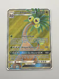 Alolan Exeggutor GX 107/111 Crimson Invasion Full Art Holo Pokemon TCG Card NM - Image 1