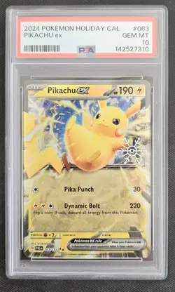 PSA 10 Pikachu ex (Holiday Calendar) 063/193 Miscellaneous Cards & Products Holo - Image 1
