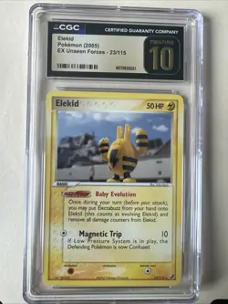 Elekid Pokemon Unseen Forces 23/115 CGC Pristine 10 Top Pop Pop 1 Yuka Morii - Image 1