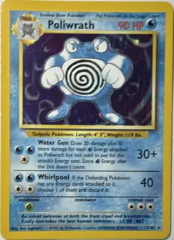 Pokemon TCG Poliwrath Base Set Holo Rare 13/102 90 HP 1999 English WOTC - Image 1