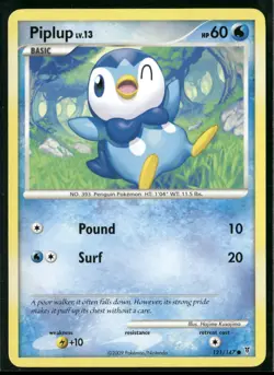 Piplup 121/147 Common Supreme Victors Pokemon Moderately Played - Image 1