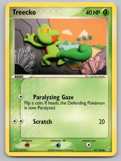 Treecko 67/100 Common Crystal Guardians Pokemon LP - Image 1