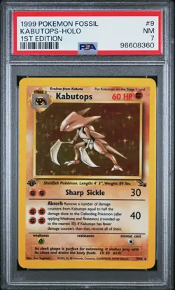 #9 Kabutops - Holo (1st Edition) | PSA 7 | 1999 Pokemon Fossil - Image 1