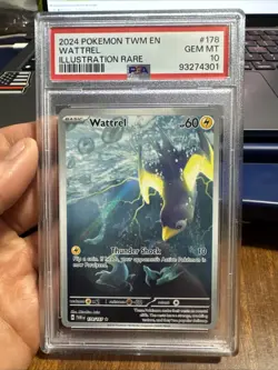 2024 Pokemon TWM EN Wattrel Illustration Rare #178/167￼PSA grade 10 - Image 1