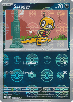 Scraggy 057/086 White Flare Pokemon TCG Common Poke Ball Foil - Image 1