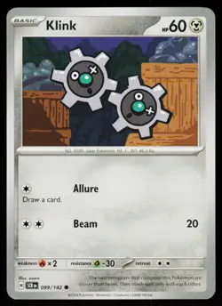 Klink 99/142 Common Stellar Crown Pokemon Near Mint - Image 1