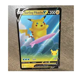Pokemom Surfing Pikachu V 008/025 Celebrations UR Holo EN - Image 1