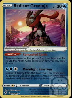 Radiant Greninja 046/189 Radiant Rare Astral Radiance Pokemon Holo NM/M - Image 3
