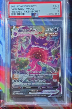Pokemon TCG Fusion Strike Gengar VMAX 271/264 Secret Alt Art Holo EN PSA 9 - Image 1