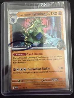 Pokemon TCG Pokemon Center Stamped Team Rockets Tyranitar Promo 096/182 Sealed - Image 1