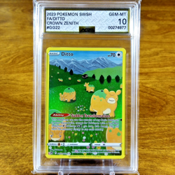 Pokemon SWSH Crown Zenith Ditto GG22/GG70 AGS Gem-MT 10 Full Art Holo Rare 2023 - Image 1