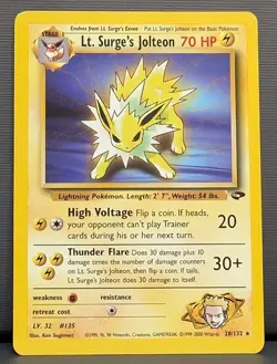 Lt. Surge's Jolteon Gym Challenge 28/132 Rare Pokemon TCG - Image 1