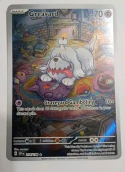 Pokemon TCG Scarlet & Violet Base Set Holo Illustration Rare Greavard 214/198 - Image 1