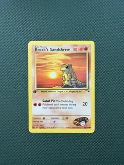 1st Edition Brock’s Sandshrew 72/132 From Gym Heroes LP - Image 1