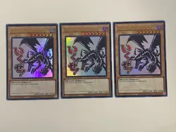 Yugioh Red-Eyes Black Dragon x 3 - 1st Edition Ultra Rare Stamped LP - Free Holo - Image 1