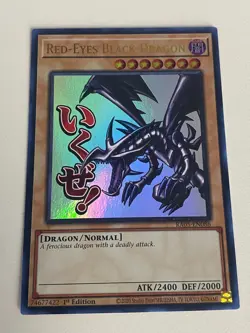 Yugioh Red-Eyes Black Dragon x 3 - 1st Edition Ultra Rare Stamped LP - Free Holo - Image 3