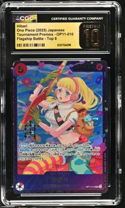 ONE PIECE JAPANESE FLAGSHIP BATTLE TOP 8 PROMO HIBARI CGC 10 PRISTINE - Image 1